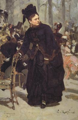 llya Yefimovich Repin Woman Leaning on the Back of a Chair (study for Paris Cafe) (nn02) China oil painting art